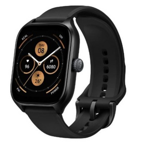 Black smartwatch on a white background