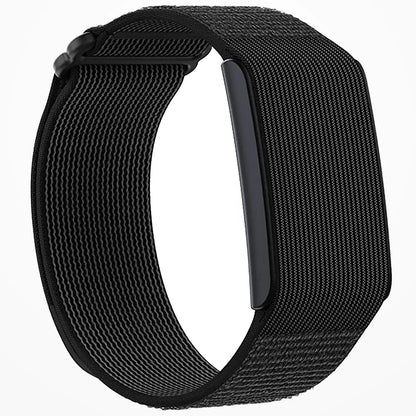 Black watch strap on a white background with 'ELVARA' branding.