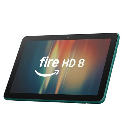 Amazon Fire HD 8 tablet on a white background