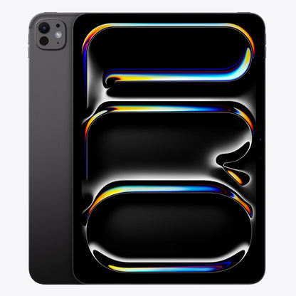 Black smartphone with colorful display on a white background