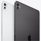 Two Apple devices, one white and one space gray, on a light gray background.