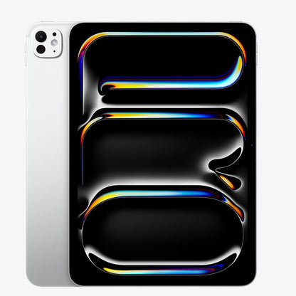 Smartphone with a colorful case on a white background