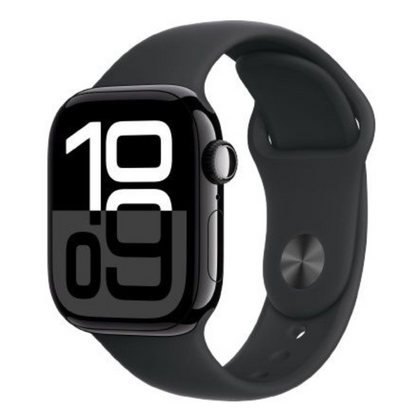 Apple Watch Series 10 42mm – Jet Black Aluminum Case with Black Sports Band
