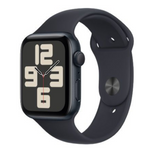 Smartwatch with a black band on a white background