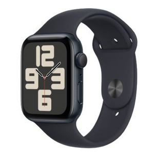 Smartwatch with a black band on a white background