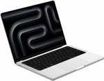 Laptop with a black screen on a white background