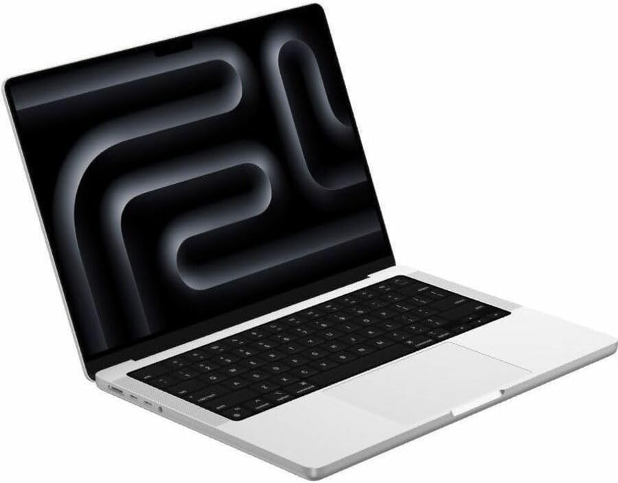 Laptop with a black screen on a white background