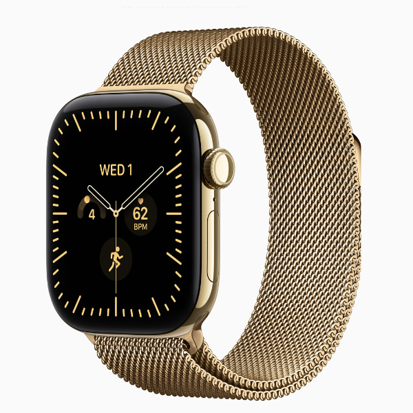 Apple Watch Series 12 46mm GPS + Cellular Radiant Gold Titanium Case with Radiant Gold Milanese Loop Pakistan
