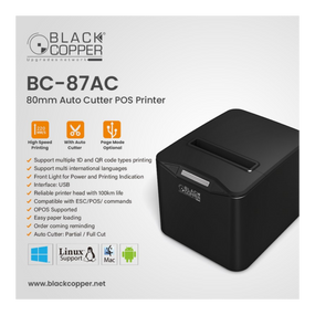 Black Copper BC87AC Thermal Receipt Printer