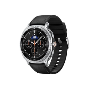 Smartwatch with black strap on a white background