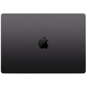 Black Apple laptop on a white background