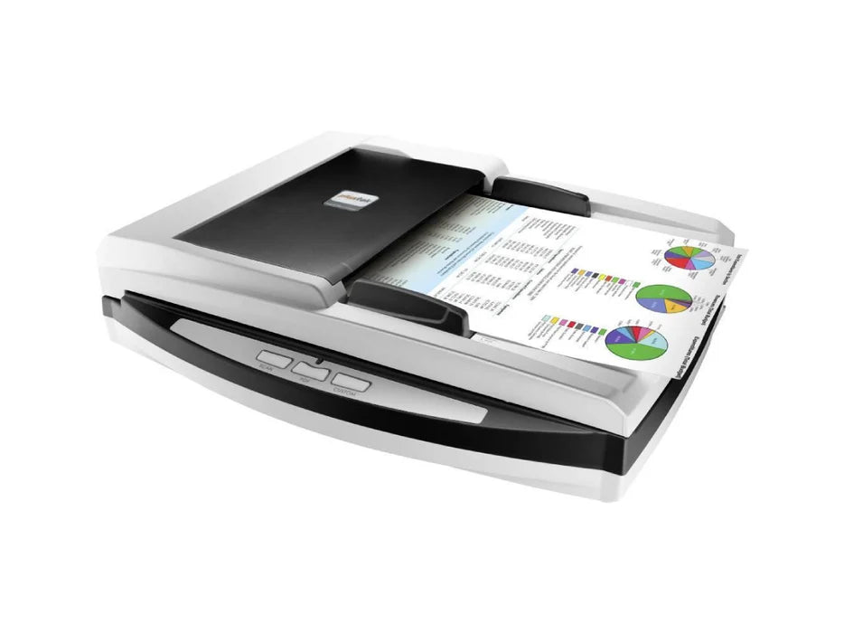 Plustek SmartOffice PL4080 Flatbed & ADF Document Scanner — versatile 2-in-1 design