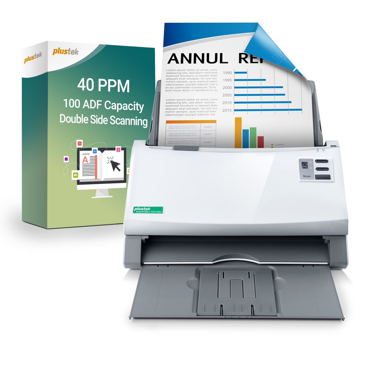 Plustek SmartOffice PS3140U A4 Document Scanner