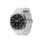 Smartwatch with a white perforated band on a white background