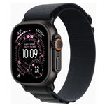 Smartwatch with a black band on a white background