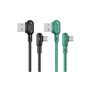 Usams US-SJ457 U57 Type-C Dual Right-Angle Cable with Colorful Light 1.2M
