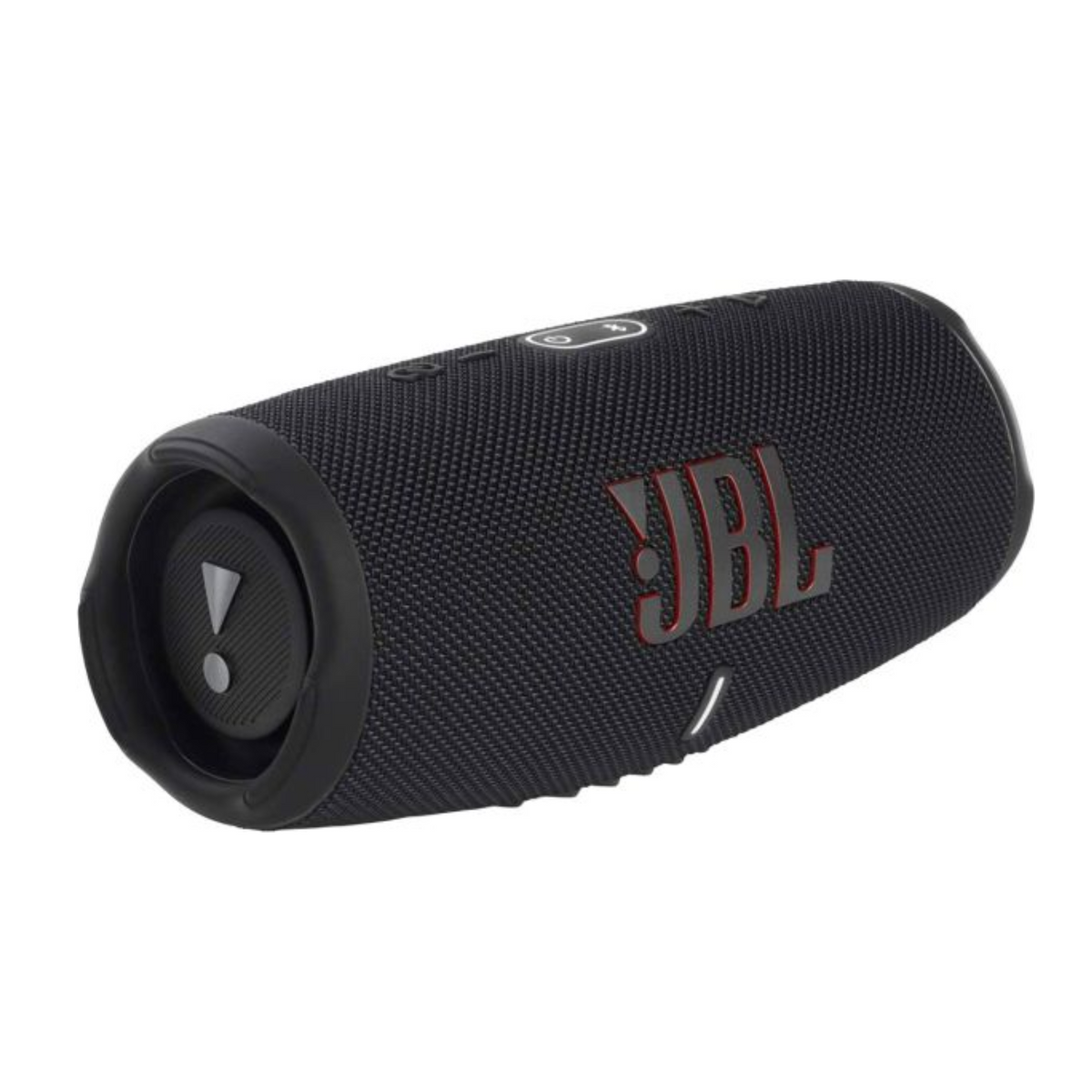 Black JBL speaker on a white background