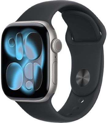 Apple Watch Series 11 42mm Space Gray Aluminium Case With Black Sports Band