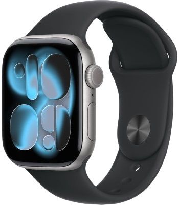 Apple Watch Series 11 46mm Space Gray Aluminium Case With Black Sports Band