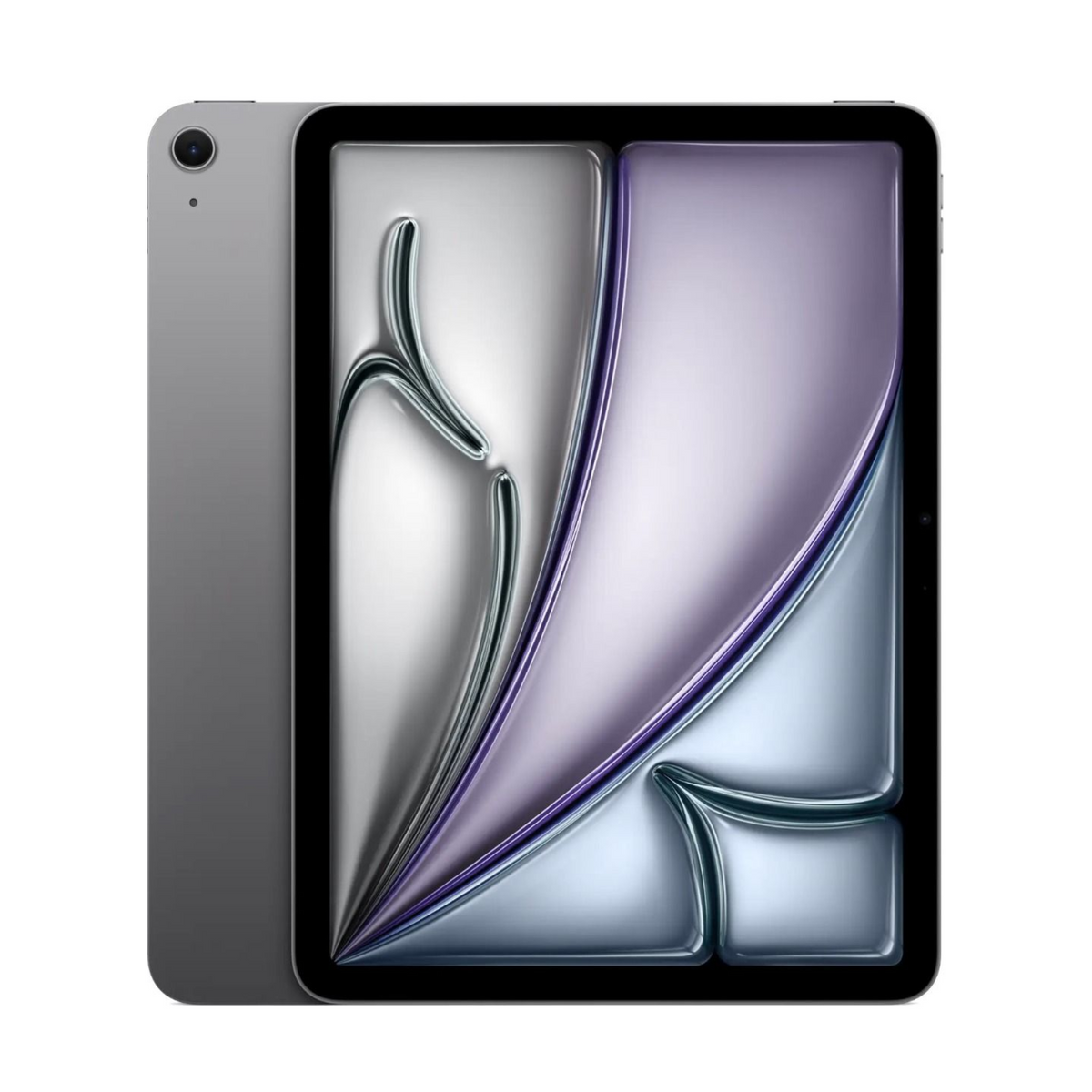 Tablet with a reflective screen on a white background