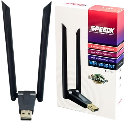Speed-x Alfa W136 3dbi Rtl 8192 Dual Antena Wifi Usb Adapter 300 Mbps